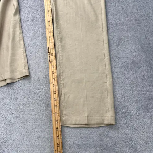 NYDJ Trousers Lift Tuck Technology Beige Linen Blned Pants 6 Classic Workwear