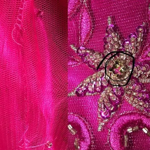 Fuchsia sequin & rhinestone mermaid prom dress Pink Size 6