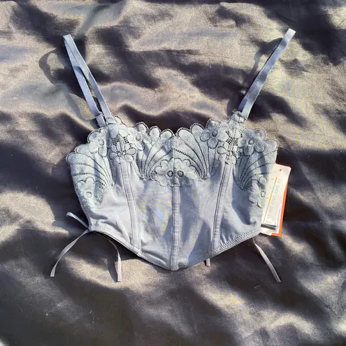 š©¶ NWT Colsie XS Extra Small Grey / Gray Lace Ribbon Bow Bustier Corset Top $15.00 š©¶