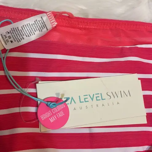 Sea Level Swim Australia bikini bottom Barbie pink White stripe New Sz 8