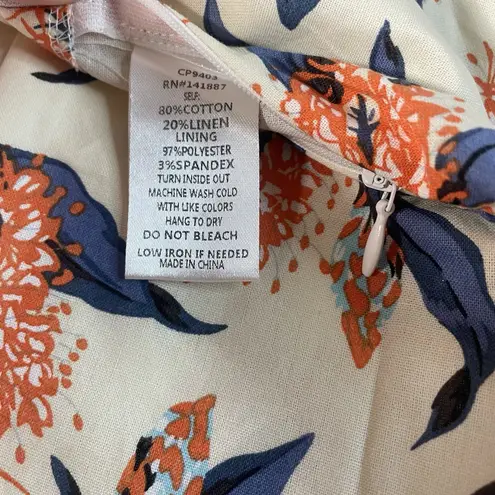 TCEC NWT Fresh Bloom Floral Print Lightweight Linen Blend Shorts Women's Large