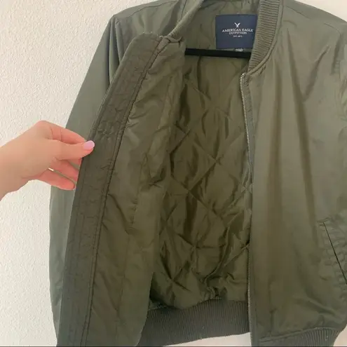 American Eagle Army Green Bomber Jacket