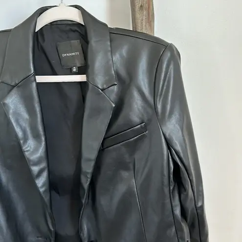 Dynamite  Women's Black Jacket Blazer Faux Leather / Size Medium