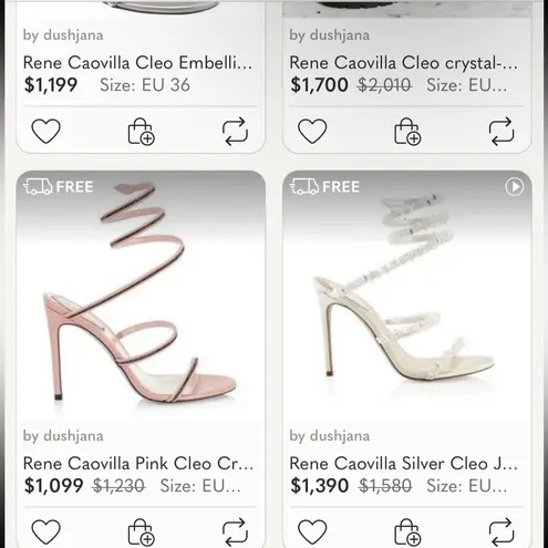 RENE CAOVILLA pink Cleo thin heeled sandals NEW Silver Size 9