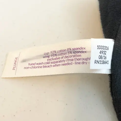 Cacique 44G Bra Plunge Cotton Stretch Plus Size Lane Bryant Underwire Solid 72