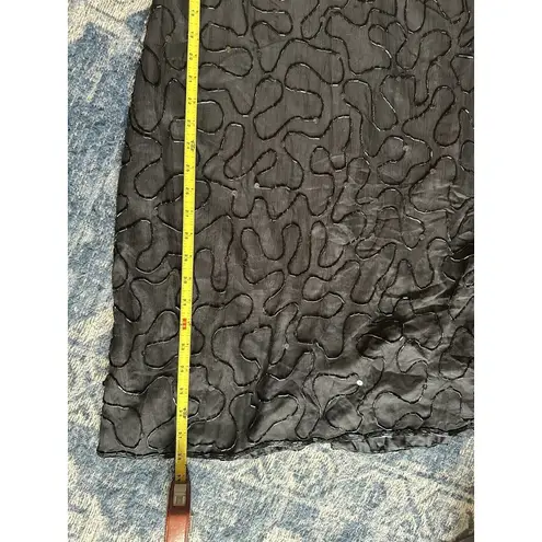 Sequin Dress Black/Gold Silk Beads Small V