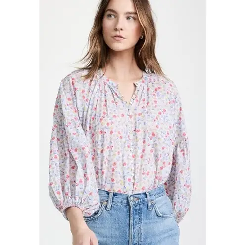 Something Navy Long Sleeve Flowy Button Up Floral Top Sz. S