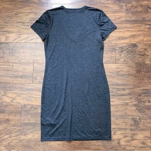 Aritzia Golden by TNA • Inland Dress grey t shirt knit mini  bodycon charcoal