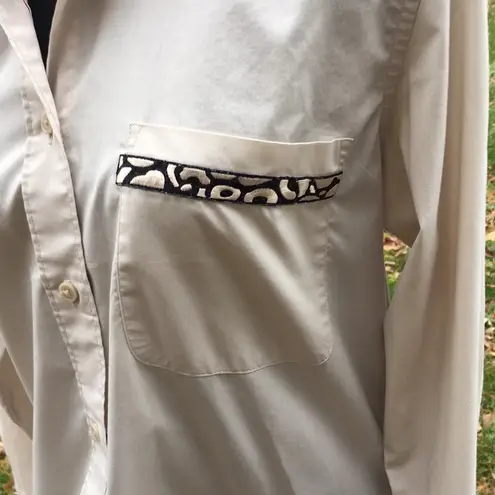 Vintage Long Sleeve Oversized Black Cat Shirt Size XS Tan