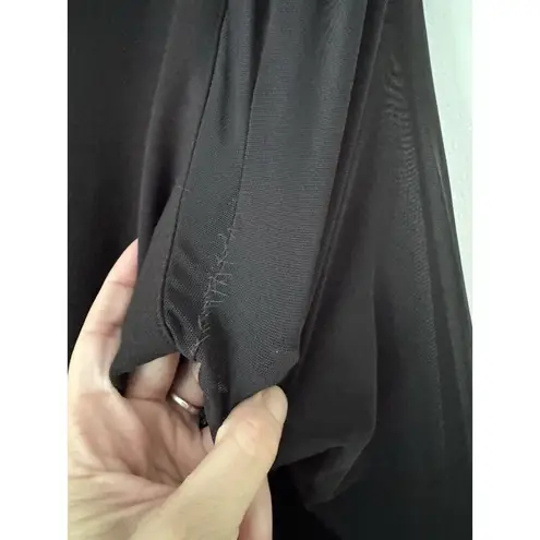 Rebel Wilson X Angels Black Stretchy Sheer Sleeve Sheath Dress Womens Size 1X