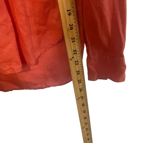 Uniqlo  Women's‎ Size Small Coral Pink 100% Linen Long Sleeve Blouse