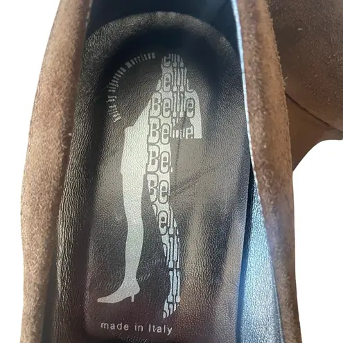 Belle by Sigerson Morrison Chocolate Brown Suede High Heel Loafer Size 8.5