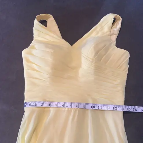 Women’s Yellow Full Length Chiffon V