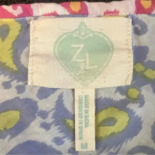 Z & L Europe Boho Long Sleeve Printed Beach Pool Swim Cover Up Dress Size M Blue Size M