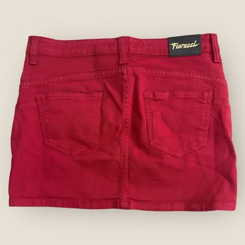Fiorucci | Red Denim Mini Skirt | Size 26 | NWT