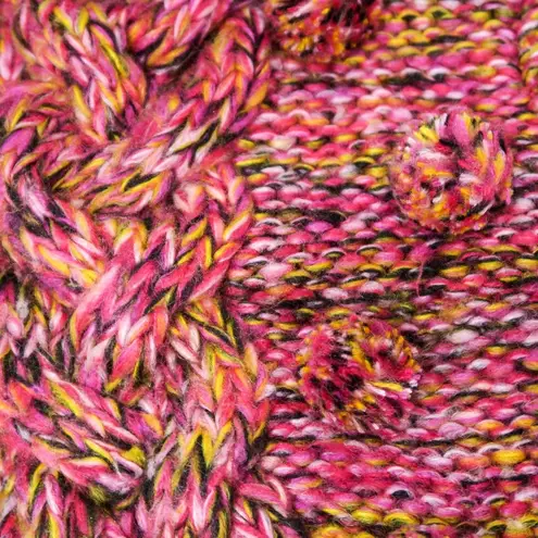 Frangi Pink Pom Pom Knit Cardigan Sweater