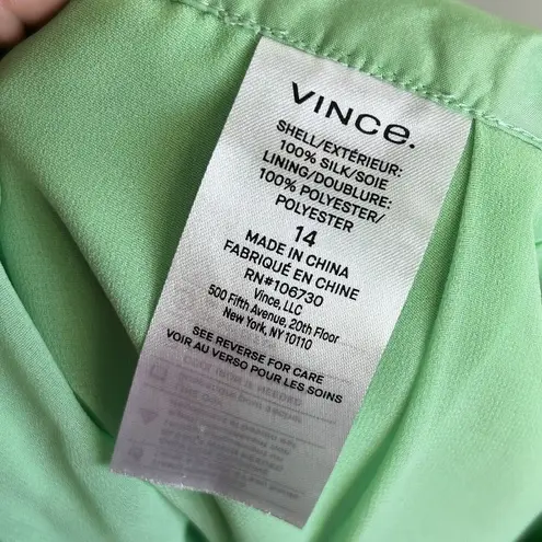 Vince  Womans Size 14 Green 100% SILK pleated High Rise Culotte Shorts