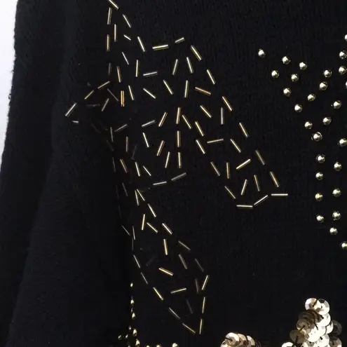 FINAL MARKDOWN Ladies Western Connection Beaded & Sequined Cowl Neck Sweater (S) Black