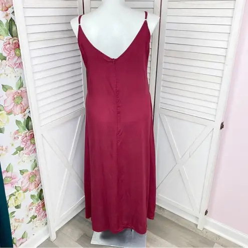 Zanzea Maxi Slip Dress Maroon Red 12 Sleeveless