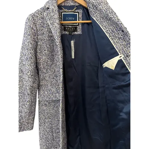 J.Crew  Nalya Italian Tweed Button Front Lady Coat Purple Size 2