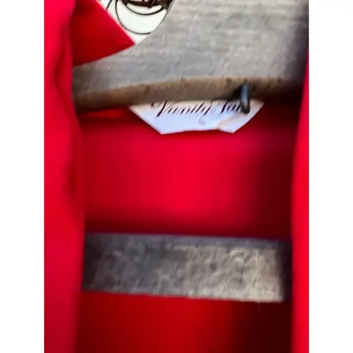 Vanity Fair red blue fleece velvet color block long bathrobe house coat SMALLa