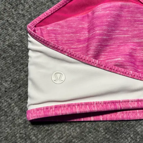 Lululemon Water Salty Swim Sport Top Size 8 Mini Oki Heathered White Pow Pink