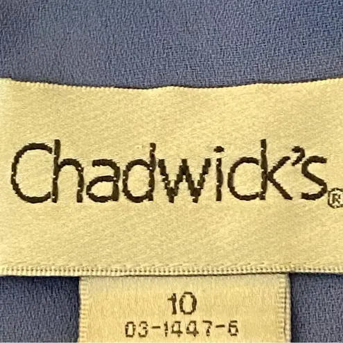 Chadwick's CHADWICK’S periwinkle with cream abstract roses/leaves maxi dress. Size 10. EUC