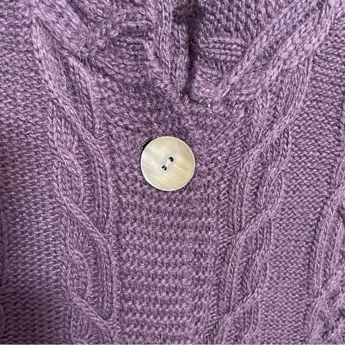 Whistles London Knit Sweater Cardigan Lambswool Cashmere Angora blend Purple Size L