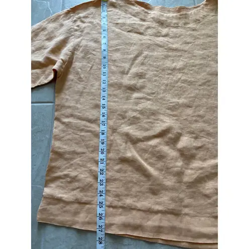 Bryn Walker Top Womens Large Orange Linen Lagenlook Minimalist Capsule Oversized