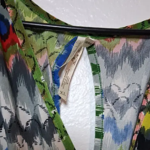 Cristinalove Colorful Maxi Dress Green Blue Red Boho Bohemian Smocked Empire Waist XL