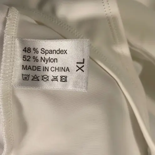 Feelingirl Women's White Bodysuit Shapewear 1 Piece XL Stretch Slimming Shaper