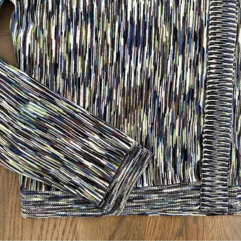 Worth New York Spacedye Cropped Long Sleeve Cardigan in Purple Jewel Tone Medium