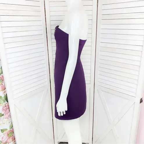 Max and Cleo Rhinestone Detail Strapless Sheath Dress Purple 2