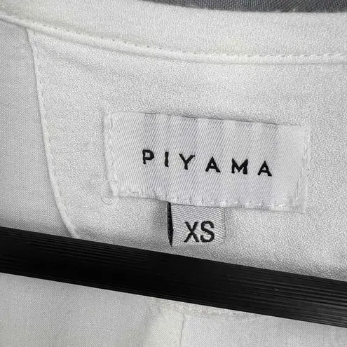 Piyama Romper White Lightweight Ruffle Drawstring Waist Bridal Resort XS