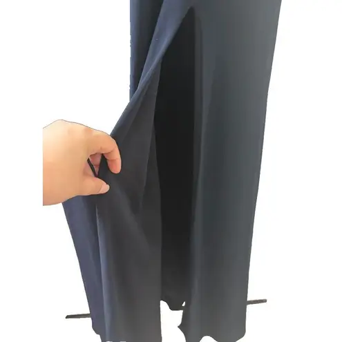 Betsy and Adam Women Navy Sequin Beaded Embellished Gown maxi Lining Dress Size 4