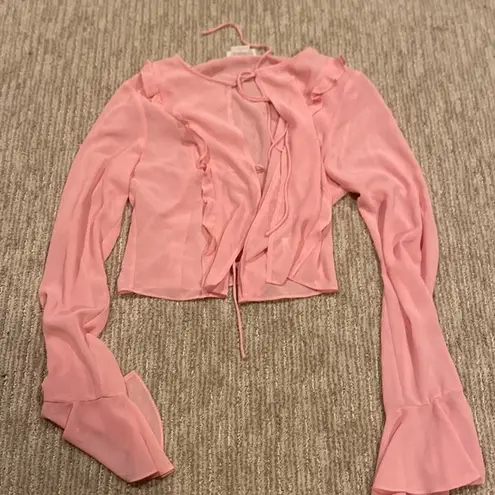 Lovers & Friends Sheer Top Pink Size L