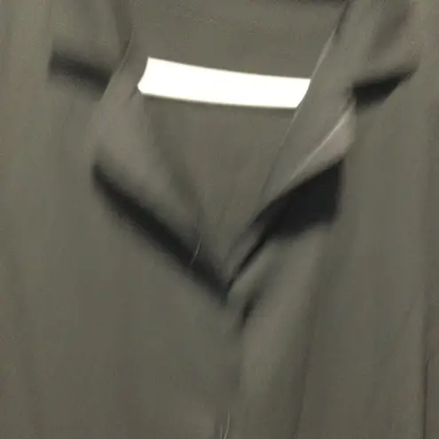 Black Long Sleeve Button Down Shirt Top with Faux Fur Cuffs Women's siize S