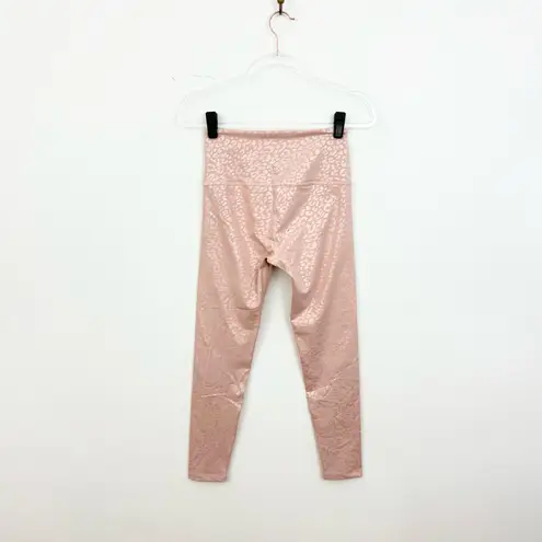 Beyond Yoga Shiny Leopard High Waisted 7/8 Leggings Pink Blush