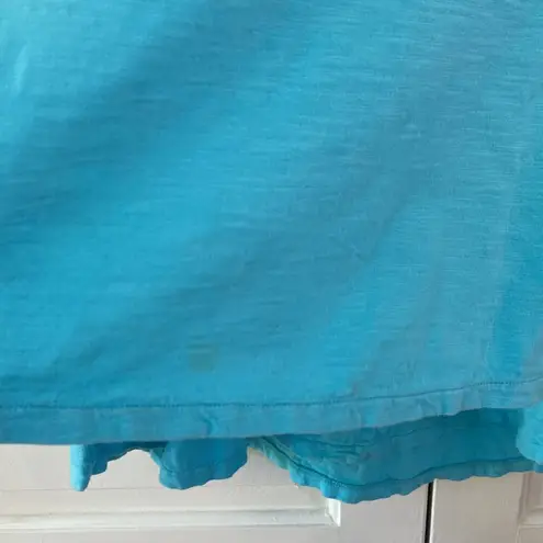 Neon Buddha Blue Layered Cotton Dress Sleeveless Comfort Pool Beach Size XS