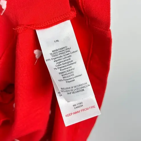 BEDHEAD Pajamas Heart Dot Stretch Organic Cotton Jersey Robe in Tiny Hearts L/XL Red Size L