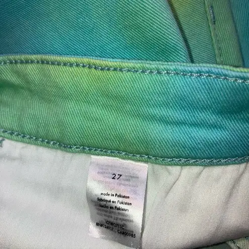 We Wore What Womens blue tie-dyed flare bell shorts