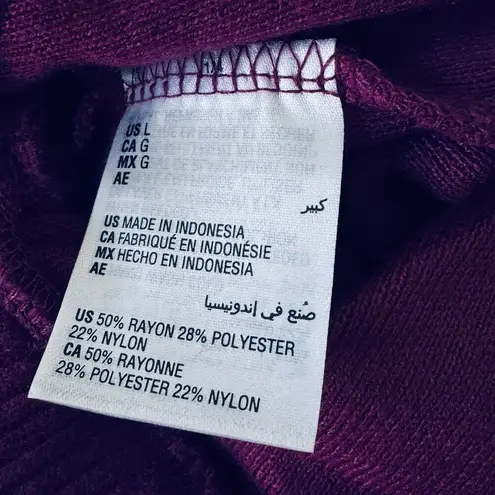 INC Large Flare Knit Sweater Pants Pockets Stretch Autumn Berry Magenta New