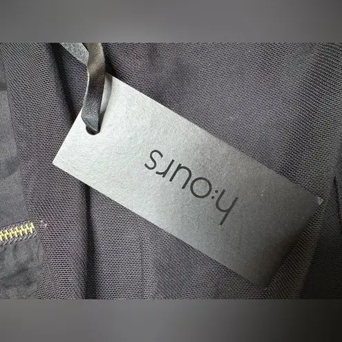 H:ours Hours Revolve Mona Cropped Long Sleeve Corset Black Top Small NEW $138