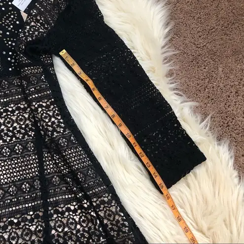 Colleen Lopez mesh lace floor length dress size 2 Black