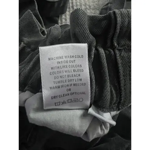 Vervet Black Denim Belted Paper Bag Elastic High Waist Shorts Size S Women's