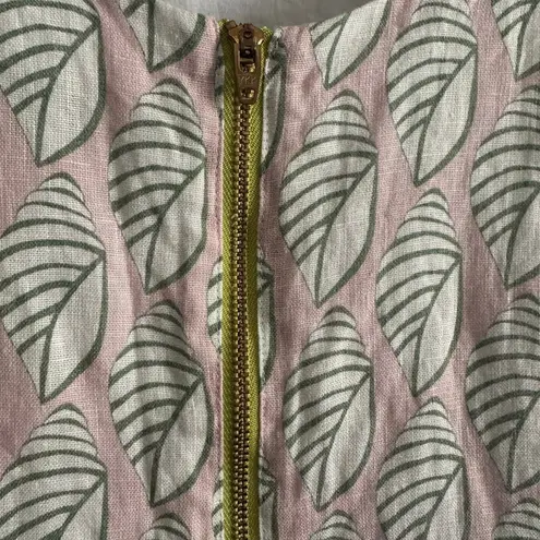 HIHO | Pink and Green Shell Print 100% Linen Ginnie Shift Dress | Size 8 - Image 7