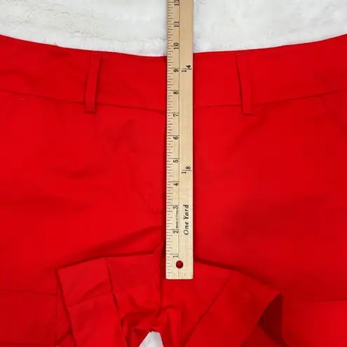 New York & Company Cherry Coral Red Cuff Hem Chino Suit Shorts 8