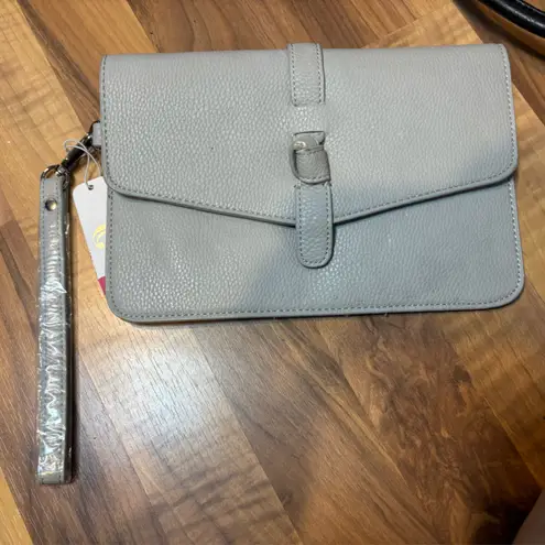 Bundle 4 wallet clutch wristlets light grey green brown and multi all preloved Gray