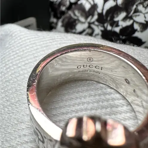 Gucci NWOT authentic  Sterling Silver Enamel GucciGhost Pineapple GG Ring us6