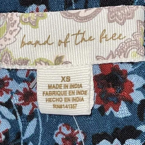 BOG BAND OF THE FREE Josie Sapphire Top Peri Blue Tropical Floral V